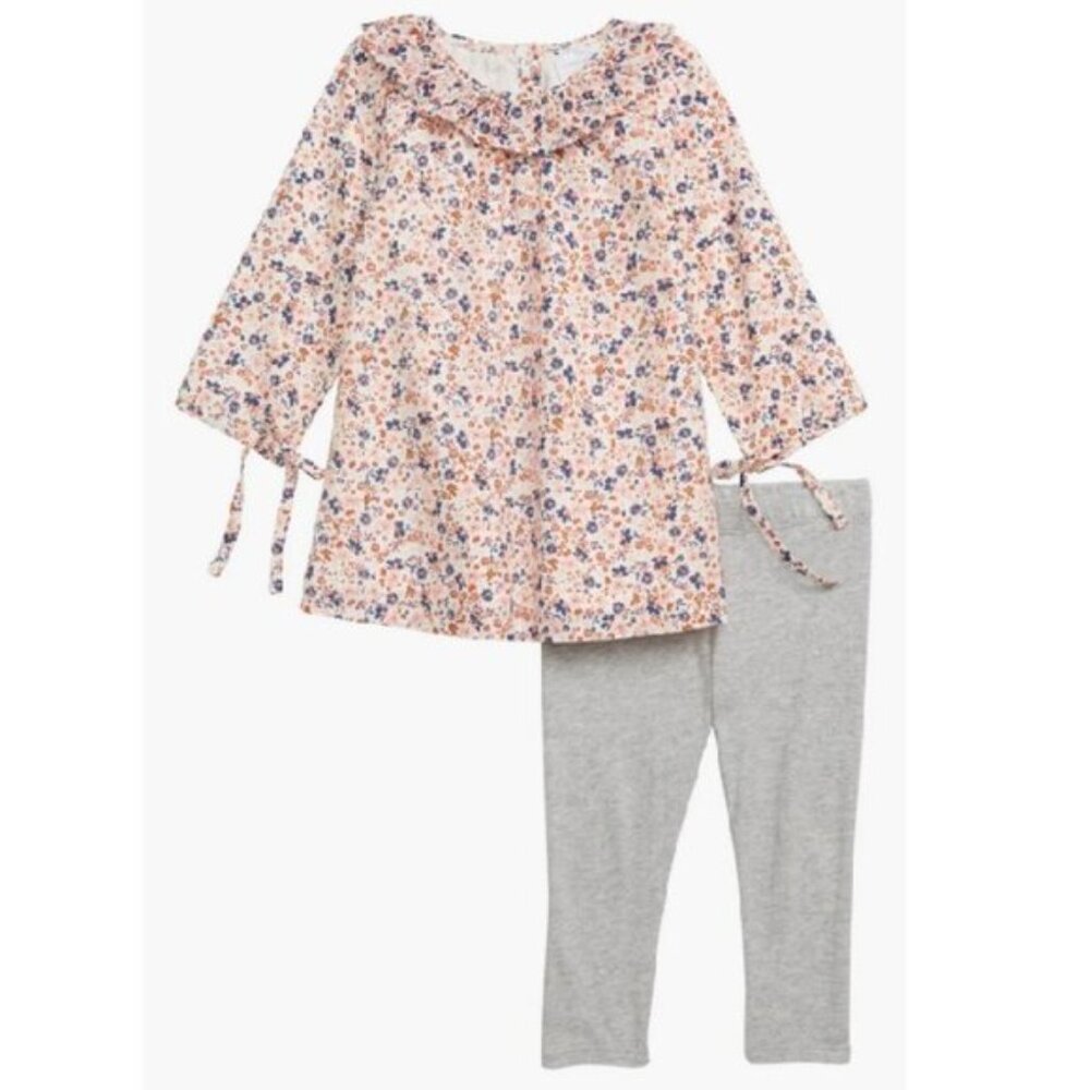 Nordstrom Ruffle Collar Dress & Leggings Set